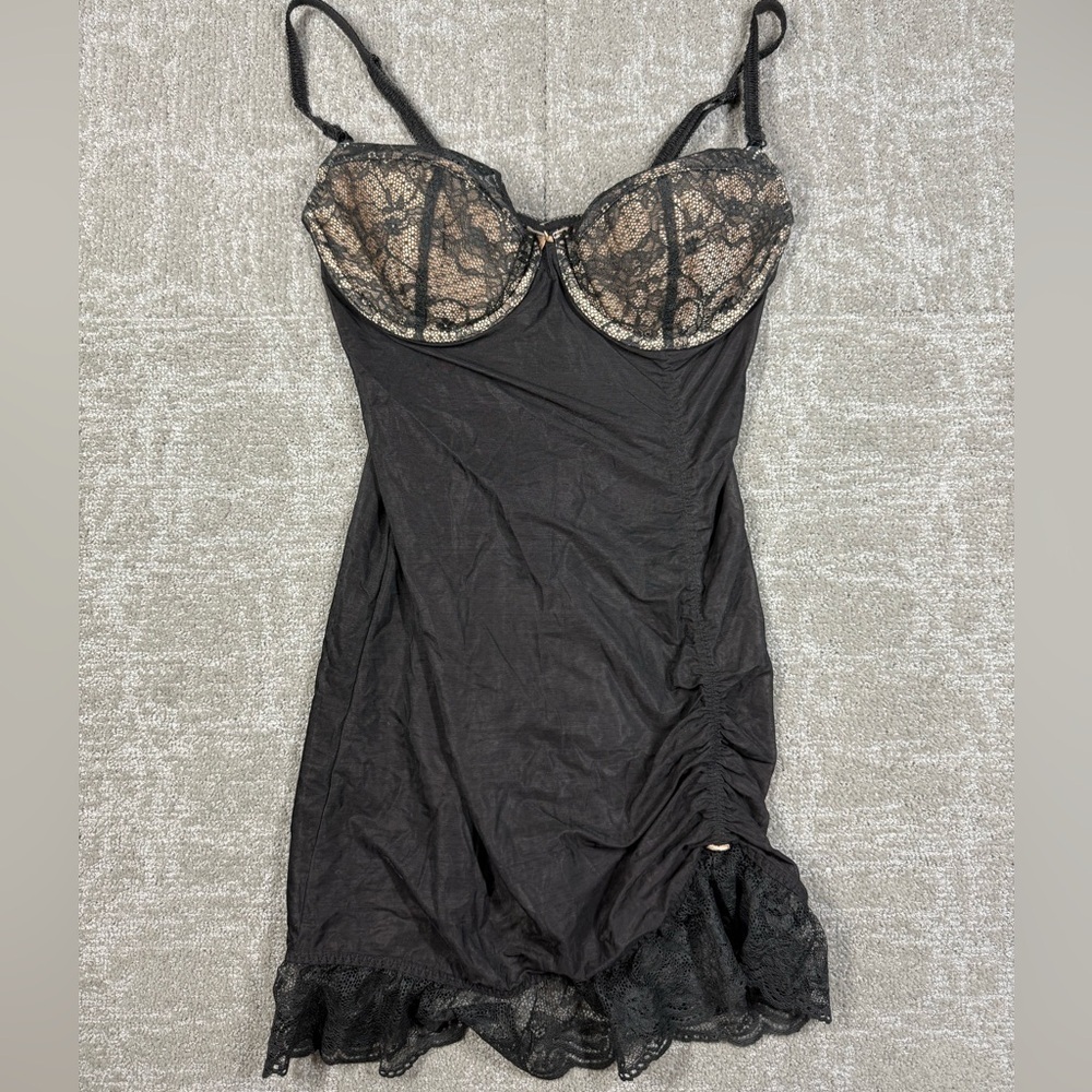 Victoria Secret 200s Angel Mesh Y2K Goth Sexy Mini Lingerie Dress Size 36C